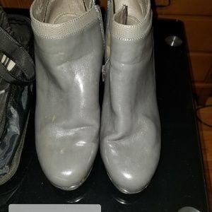 Gray ankle boots